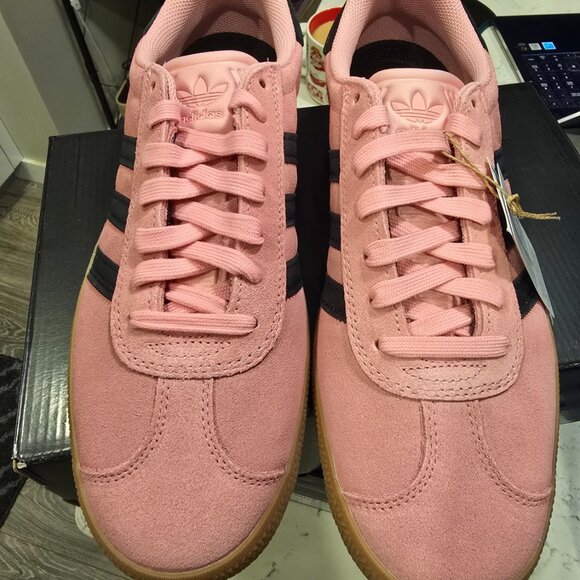 adidas Gazelle ADV Light Pink / Core Black Skateboarding JR7106 Mens Sz 10 NEW - Picture 4 of 11